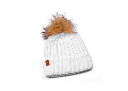 white pom pom beanie
