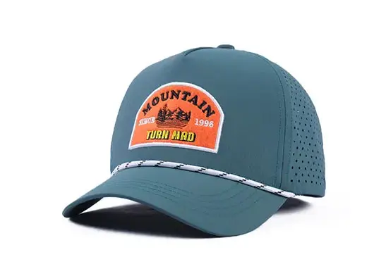 dark green rope trucker hat