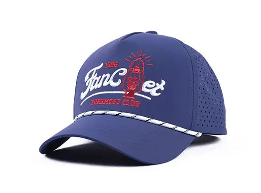 navy rope trucker hat