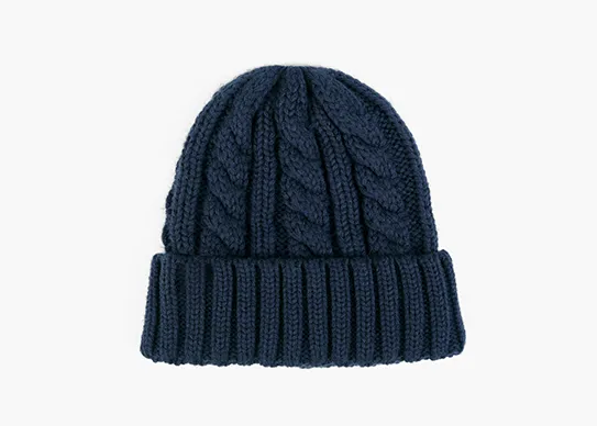 navy knitting beanie