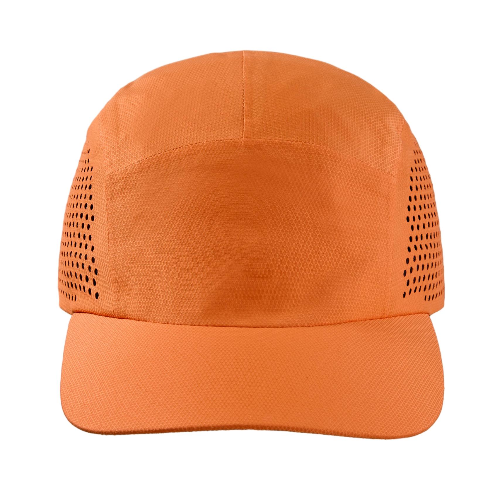 custom water repellent seamless perforated running cap orange front