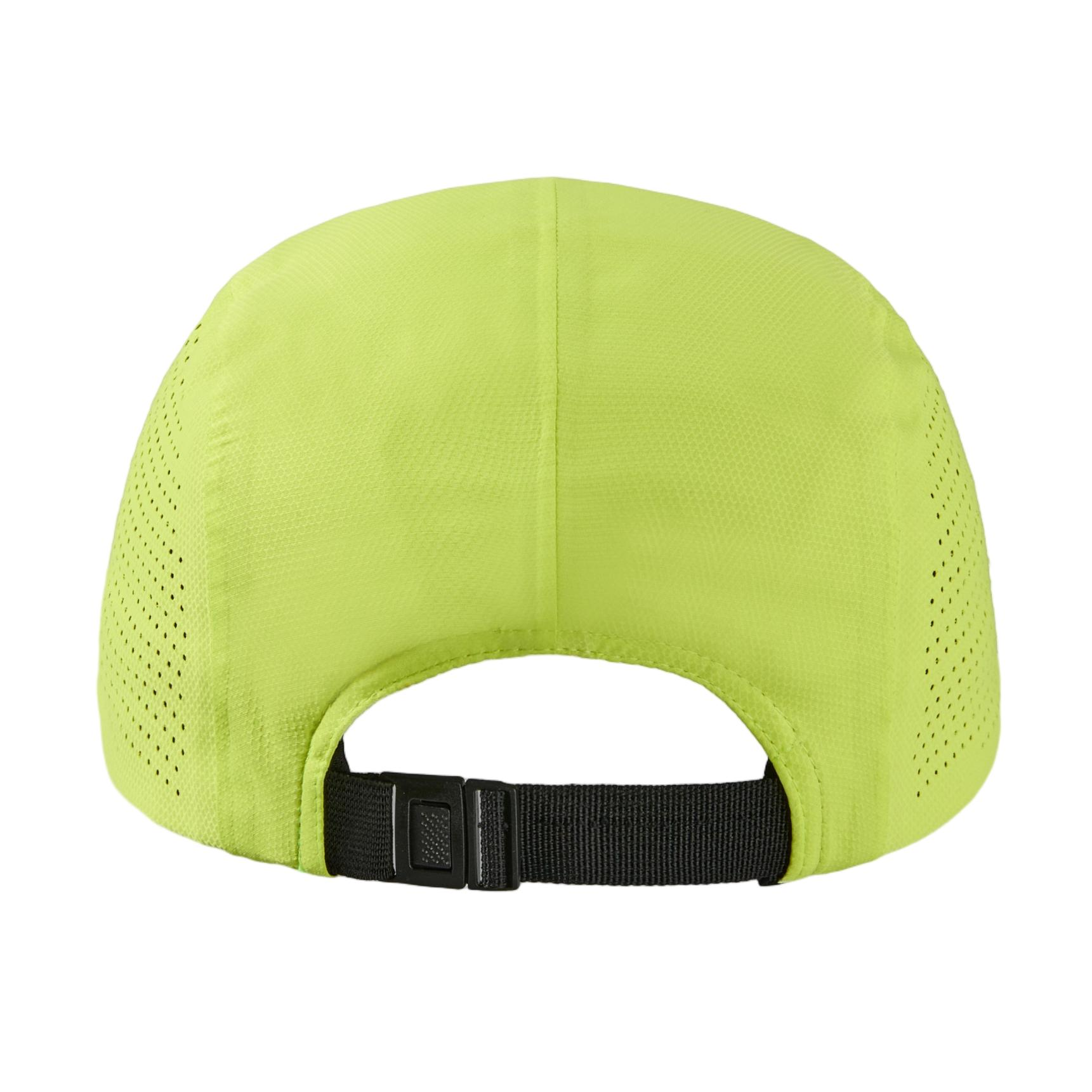 custom water repellent seamless perforated running cap yellow back