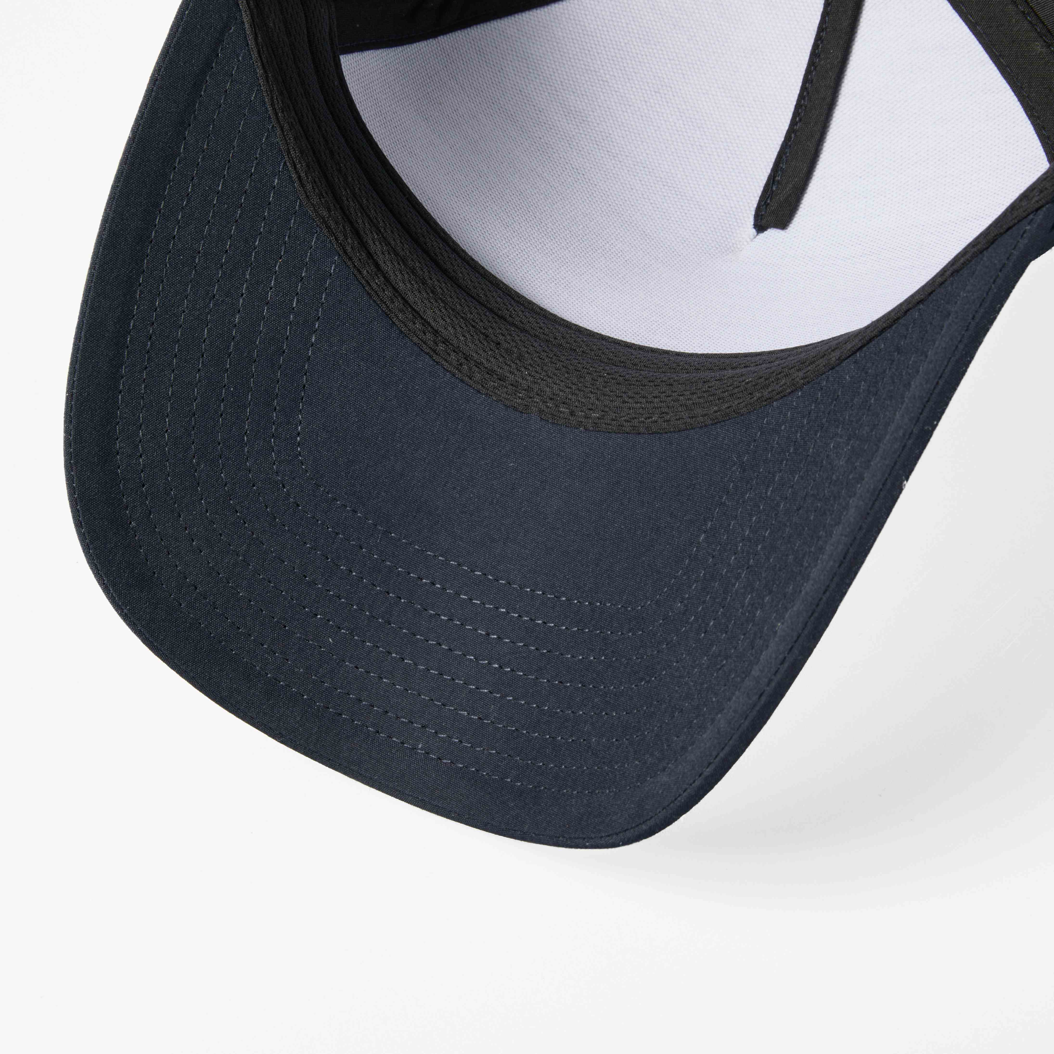 custom large 5 panel perforated performance snapback golf hat under peak