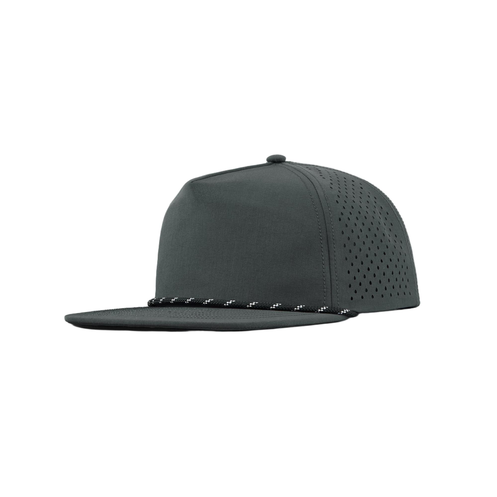 custom personalized 5 panel laser perforated snapback hats with rope d