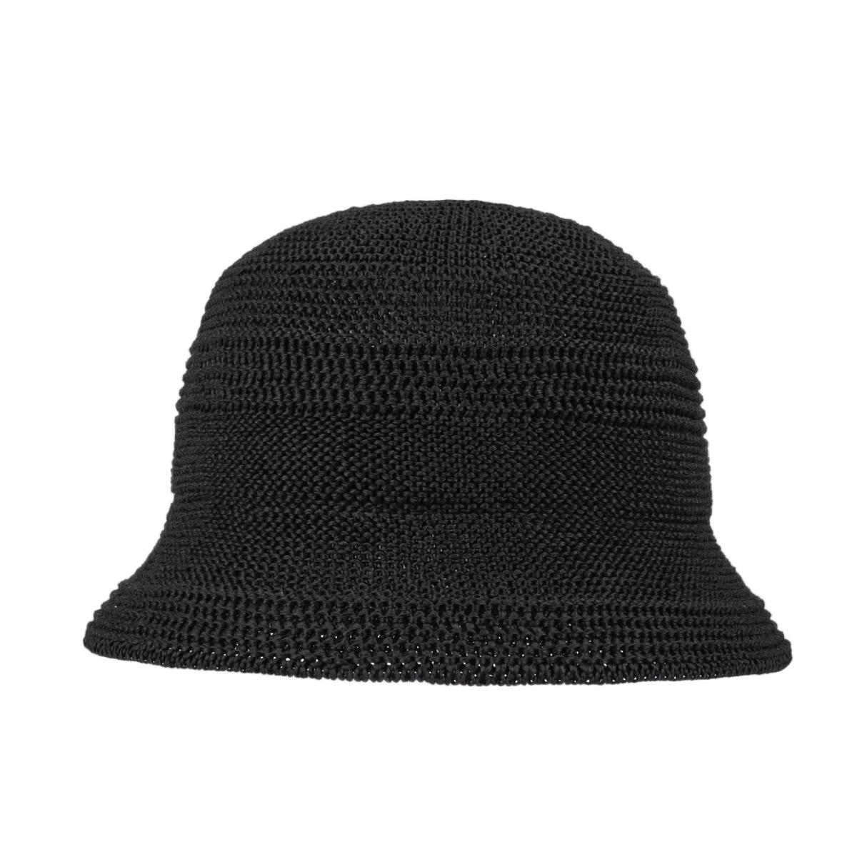 custom spun paper sand women bucket hat black