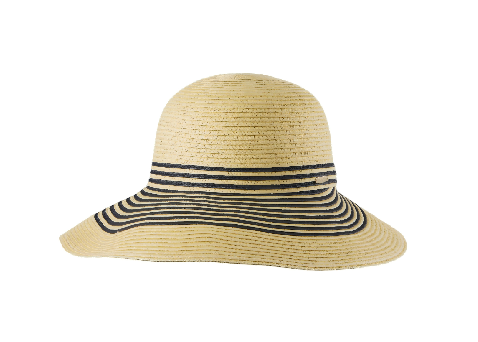 Custom French Style Striped Braided Straw Sun Hats - 7065