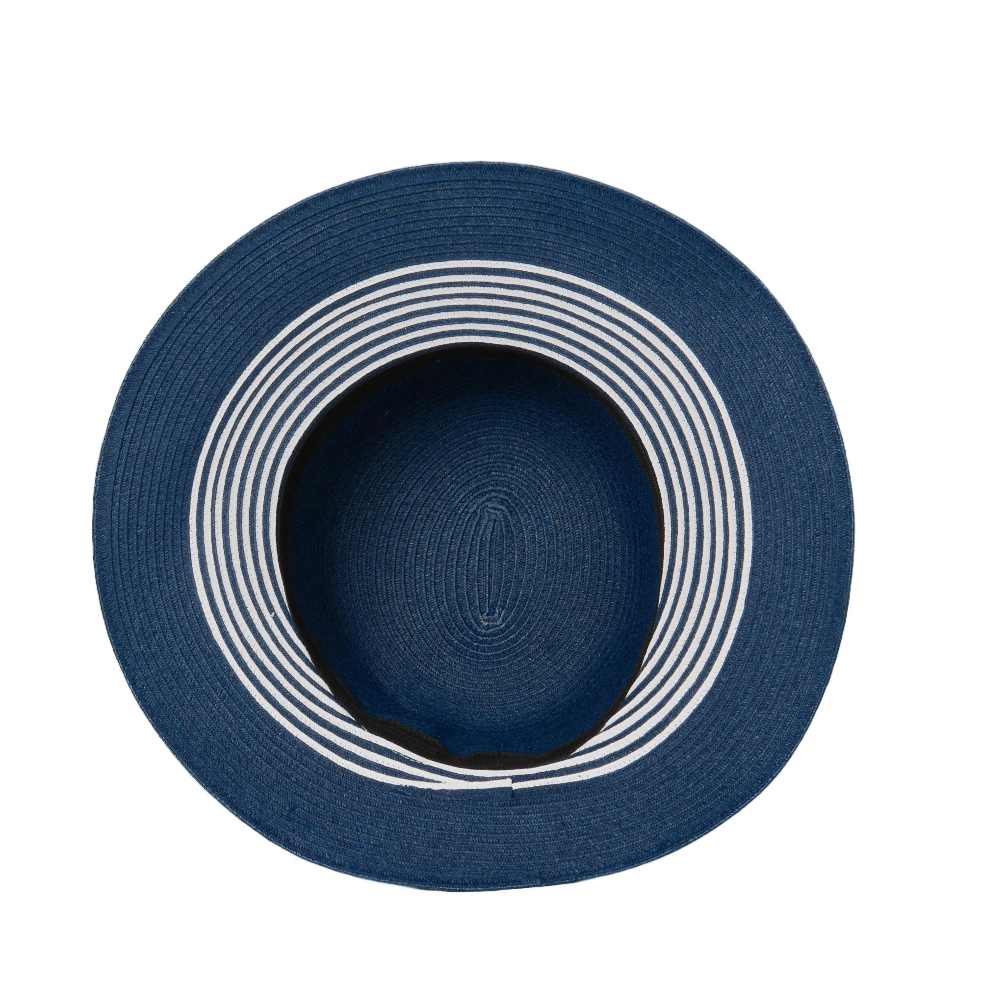 Custom French Style Striped Braided Straw Sun Hats - 7065